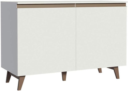 MADESA Coffee Table Sideboard with 2 Doors for Kitchen, Wood - 120 W x 83 H x 52 D Cm - White