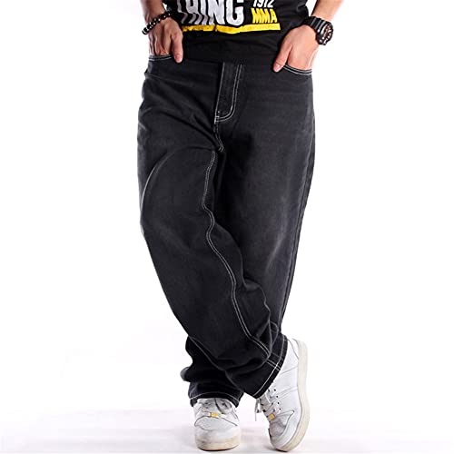 LUOBANIU Men's Vintage Hip Hop Style Baggy Jeans Denim Loose Fit Dance Skateboard Pants