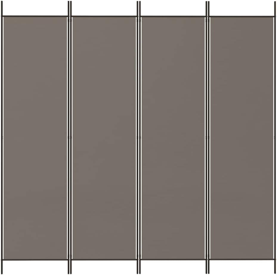 vidaXL 1-Panel Room Divider Folding Panel Screen Movable Partition Privacy Separator Wall Furniture Indoor Bedroom Office Black 175x180 cm