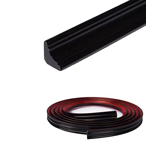 PVC Quadrant Trim,Skirting Board,Moulding Trim,Plastic Wall Corner Decoration Edging Strip Self Adhesive,Caulk Strip,Laminate Beading Anti-Mold Skirting Board,(5 Meters Long,27mm*20mm)