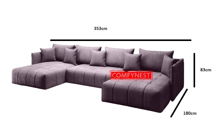 Comfynest Deluxe U-Shape Sectional Sofa Modern Living Room Elegance Spacious Comfort and Stylish Design (Warm Beige)