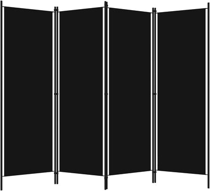 vidaXL 3-Panel Room Divider Folding Panel Screen Movable Partition Privacy Separator Wall Furniture Indoor Bedroom Office Black 150x180 cm