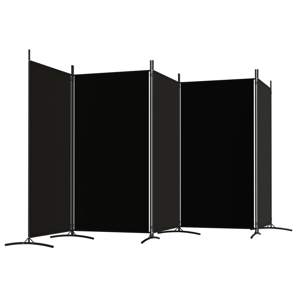 vidaXL 1-Panel Room Divider Folding Panel Screen Movable Partition Privacy Separator Wall Furniture Indoor Bedroom Office Black 175x180 cm