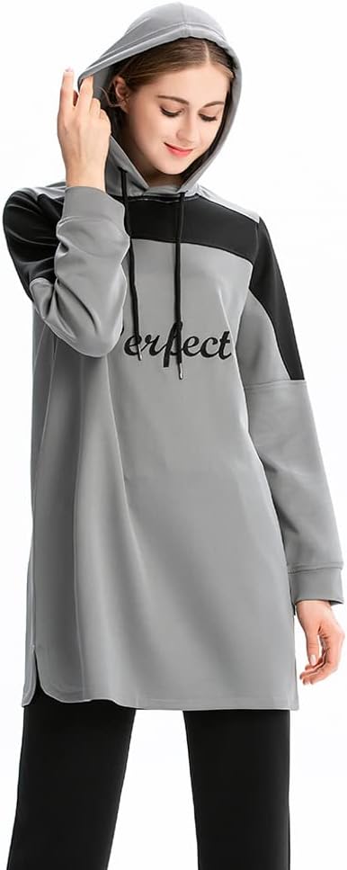 Muslim Tracksuit Tops Islamic Women Pullovers Top Hoodies Tracksuit Sports Jogging Gym Yoga Sweatshirt Sportswear