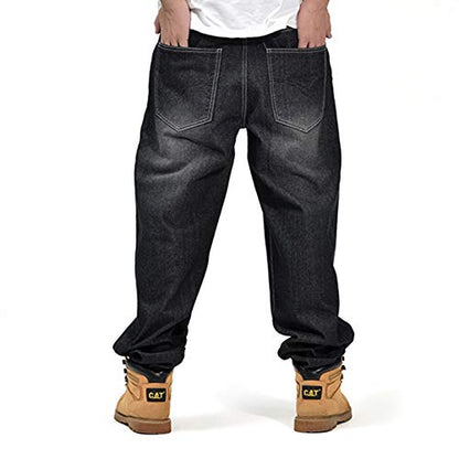 LUOBANIU Men's Vintage Hip Hop Style Baggy Jeans Denim Loose Fit Dance Skateboard Pants