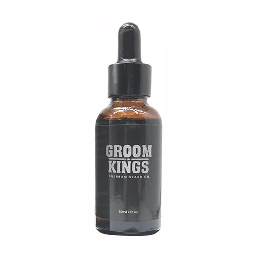 Groom Kings | Premium Beard Oil Conditioner | All Natural Ingrediants with Argan & Jojoba Oils | Softens & Strengthens Beards and Mustaches for Men | 30ML