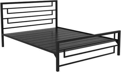 RIGID Steel Bed With Heavy Duty Metal Platform (Single Bed, Black)