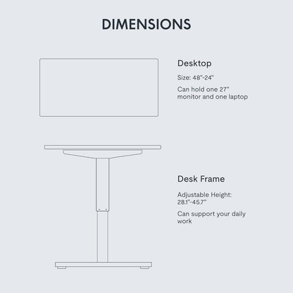 Flexispot 55 X 28 Inches Electric Stand Up Metal Desk Workstation, Whole Piece Desk Board Home Office Computer Standing Table Height Adjustable Desk Black Frame and 55 Black Top