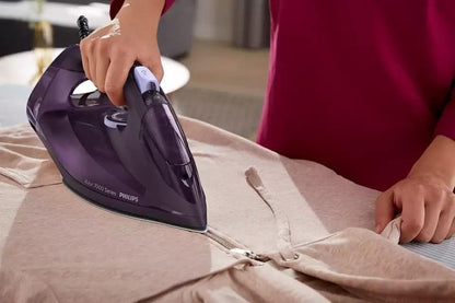 Philips 7000 Series HV Steam Iron - 2800 W, Dark Purple, 250 g Steam Boost, Safety Auto-off - DST7051/36