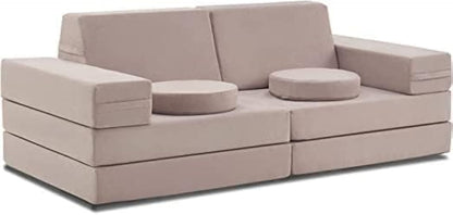 Poppins Furniture Kids Couch Play Couch 10pcs Sofa Set (Sand Beige)