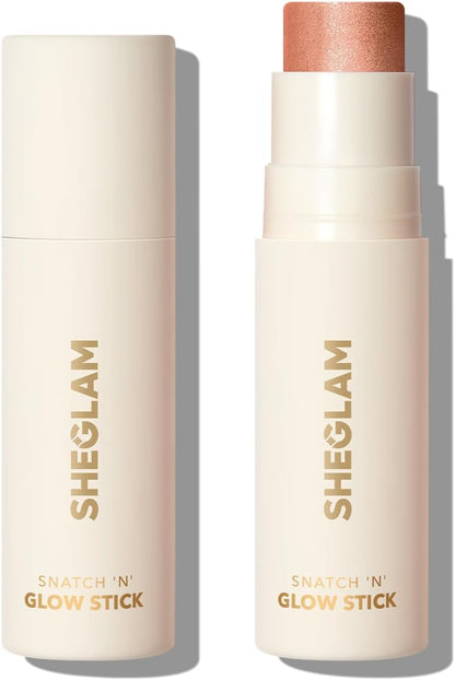 SHEGLAM Snatch 'n' Glow Stick - Cream Highlighter Makeup Stick Long Wear Brightening Non-Caking Highlighter Face Makeup (Tea cake)