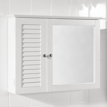 SoBuy BZR55-W, Bathroom Wall Mirror Cabinet, Wall Mounted Bathroom Storage Cabinet Unit,White