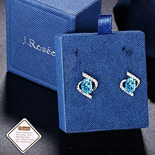 Swarovski Elements Crystal 18K Gold Plated 925 Sterling Silver Studs Earrings for Women Ladies Girls Gift Package J.Rosée Fashion Jewelry…