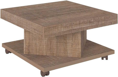 Artely Saara Coffee Table, Walnut Brown with Black - W 63 cm x D 63 cm x H 33.5 cm