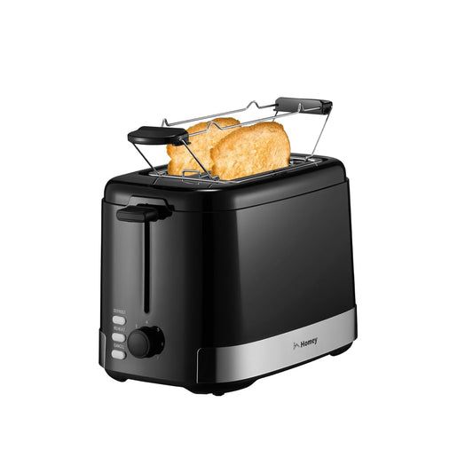 Homey Toaster 2 Slice, Bread Toaster, 7 Adjustable Browning Control,Reheat,Defrost,Cancel Function, with Removal Crumb Tray and Warming Rack, Black