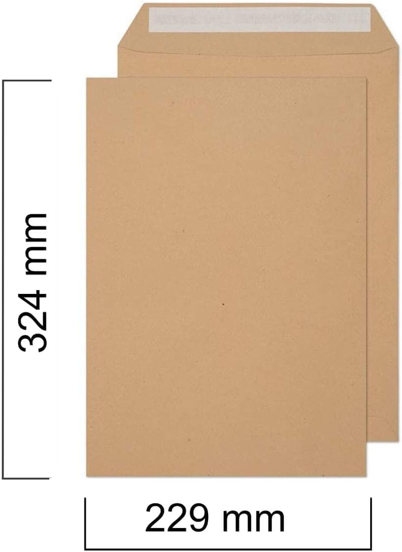 MARKQ A4 Brown Envelopes, 324 x 229 mm Self Sealing Mailing Envelope for Posting mailing Home Office and Ecommerce, 80gsm, pack of 50