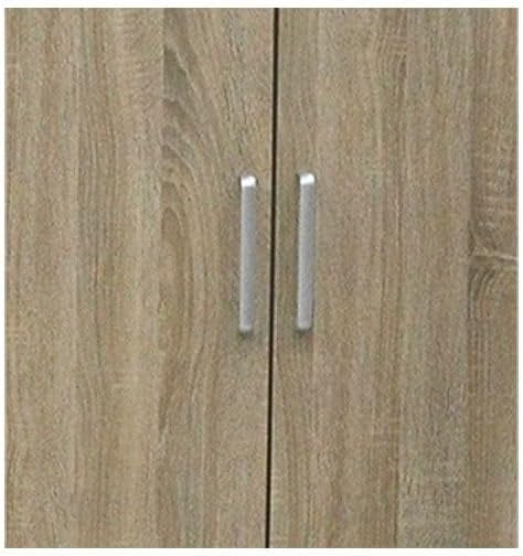 Danube Home Supreme 2 Door Wardrobe With Mirror | Extra Sturdy Closet, Clothes Storage Cupboard | Modern Design Space Saving Swing Door Cabinet For Bedroom L80xW52xH190cm - French Sonoma Oak