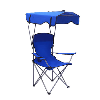 Beauenty Foldable Camping Chair with Armrests Outdoor Beach Chair With sunshade Perfect for Beach,go fishing，barbecue，Lawn，Picnic (green)