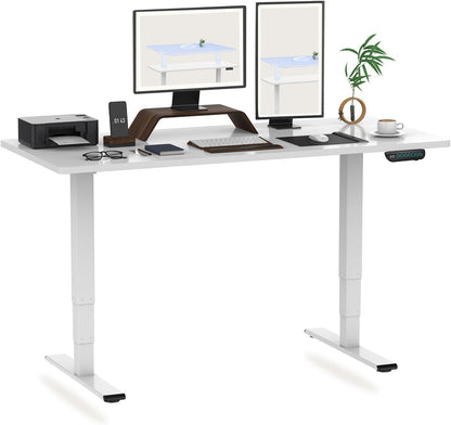 FLEXISPOT Electric Standing Desk E5, Height Adjustable Desk with Whole-Piece Bamboo Board and Dual Motor 3 Stages, 48x24 Inch, 4 Presets, Large Load Capacity Stand Up Desk Workstation Home Office