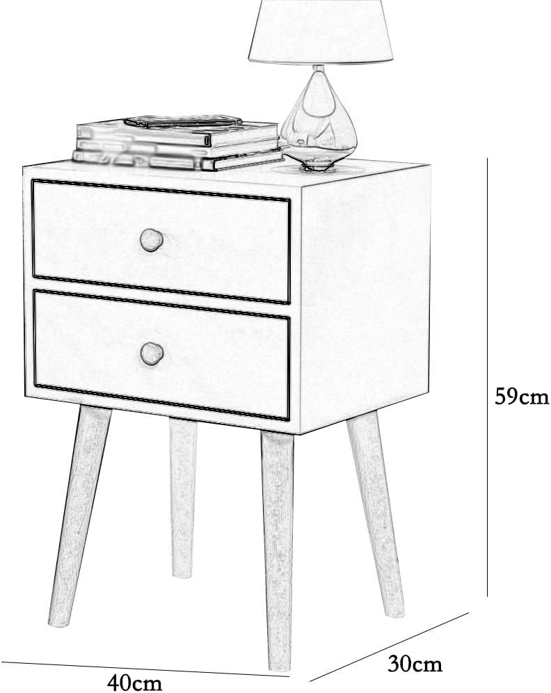 HYTTER Morden Wood Nightstand Night Side Table with Drawers, Small Bedroom Bedside Table Accent Table, White Bedside Cabinet Night Stands for Bedroom (1 Pcs, Single Drawer)