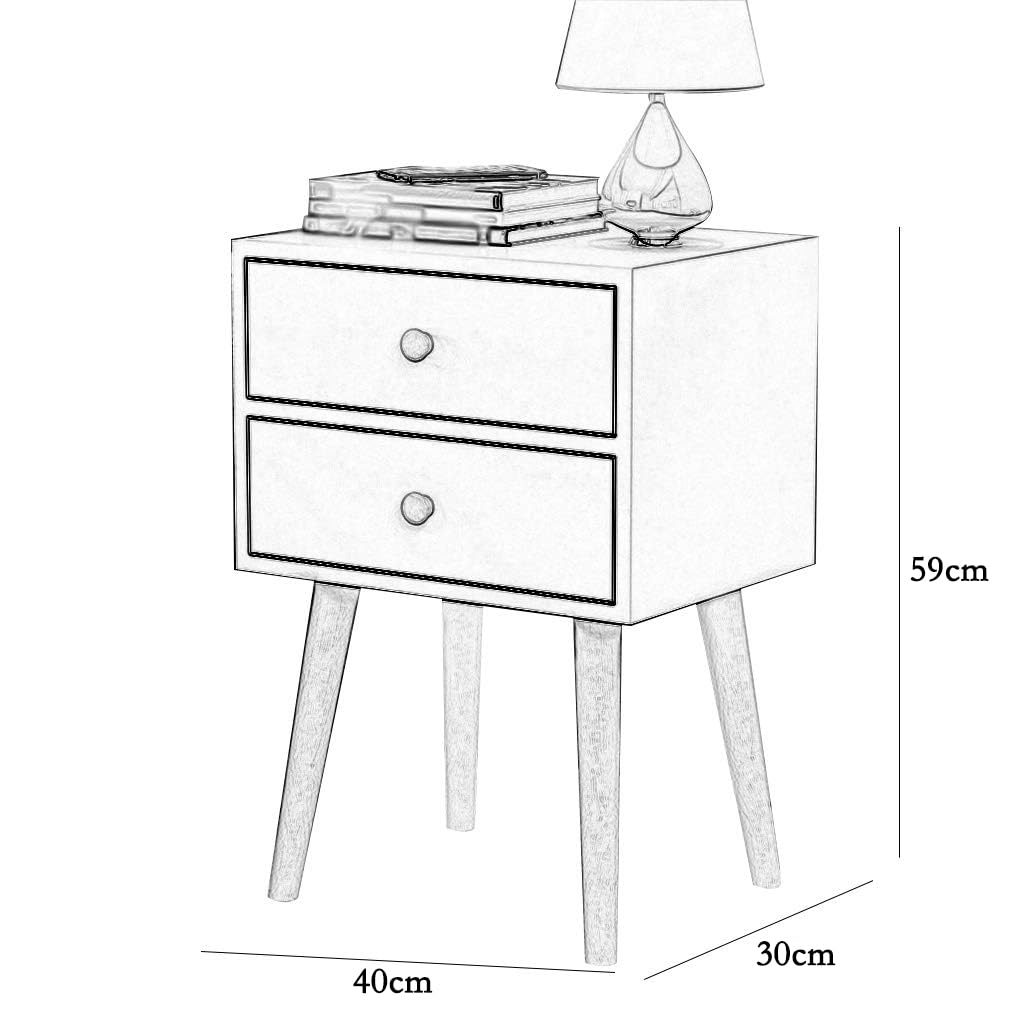 HYTTER Morden Wood Nightstand Night Side Table with Drawers, Small Bedroom Bedside Table Accent Table, White Bedside Cabinet Night Stands for Bedroom (1 Pcs, Single Drawer)