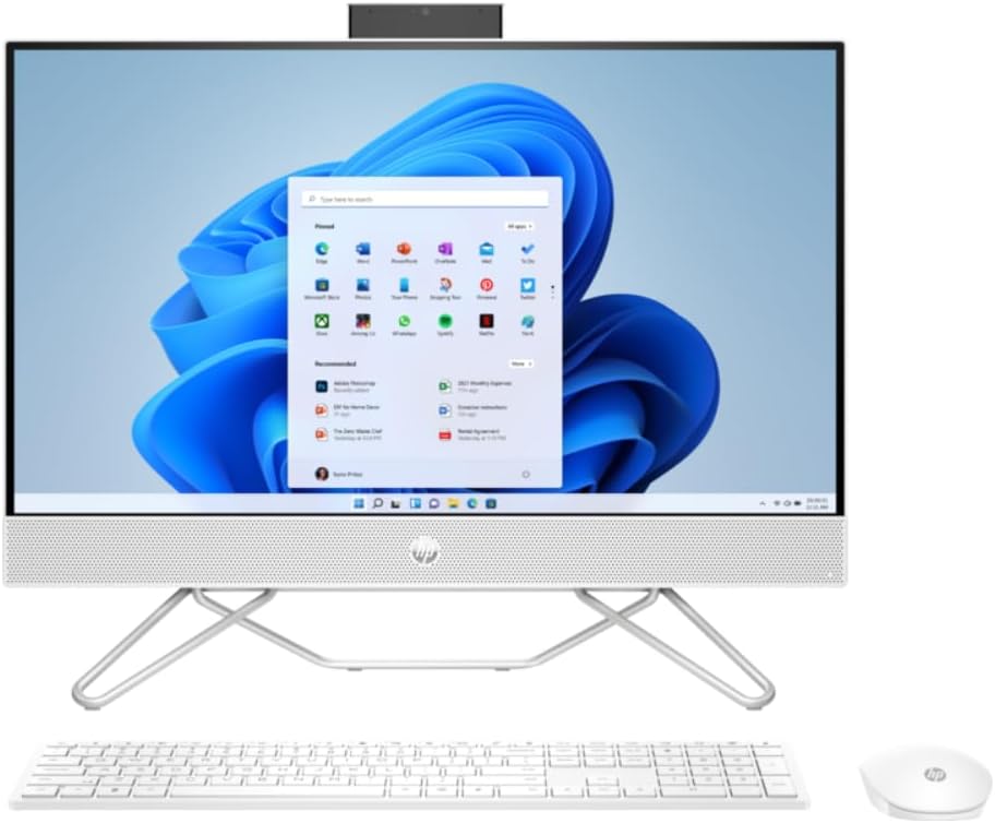 2023 Newest HP All-in-One 24-inch Touchscreen Desktop, 12th Generation Intel Core i7-1255U processor| 16GB DDR4 RAM| 512GB NVMe SSD| Wireless Keyboard & Mouse| Windows 11 (Starry White)