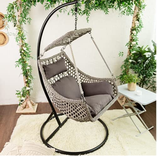 Blue River Indoor/Outdoor Furniture Wicker Comfortable Drop Hanging Chair,Swing chair（Random cushion).