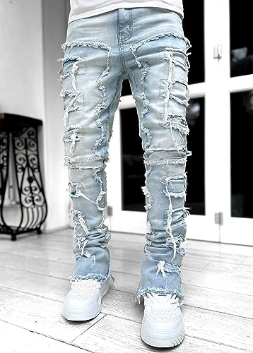 FantasyGears Y2k Jeans Men Grunge Hip Hop Baggy Pants Straight Leg Graphic Denim Joggers Loose Goth Trousers Streetwear