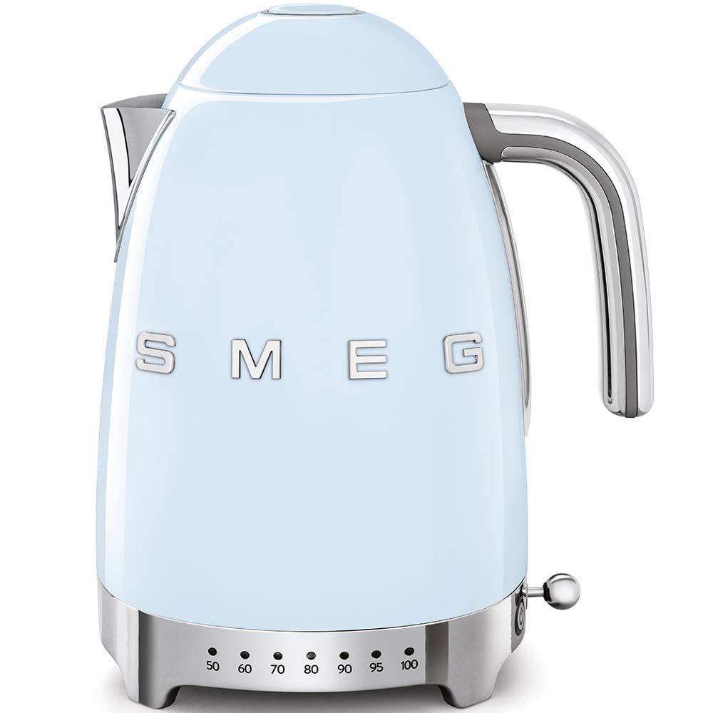 Smeg Klf04PkUK, 50'S Retro Style Kettle, 7 Temperature Settings, 1.7 L Capacity With Water Level Indicator, 360 Swivel Base, Anti-Slip Feet, Soft Opening Lid, Stainless Steel, Pink, 1 Year Warranty