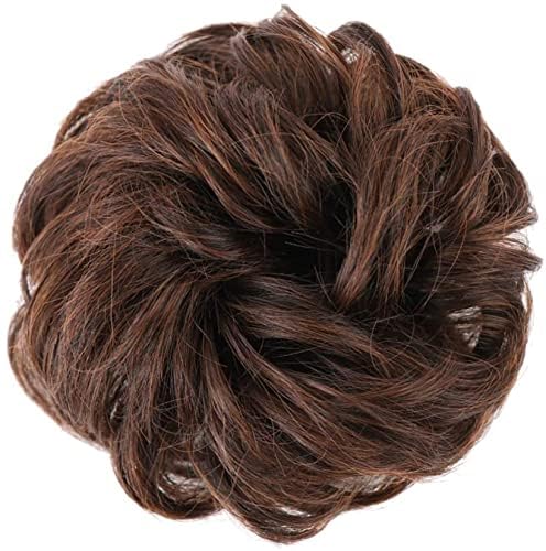 Messy Bun Scrunchie with Elastic Rubber Band, Updo Chignon Donut Ponytail Hairpiece,Ponytail Hair Extensions, Synthetic Tousled Hair for lady (#1)