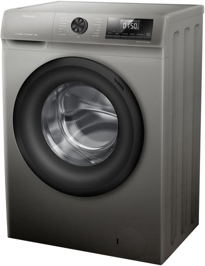 Hisense 8KG Front Loading Washing Machine 1200 RPM,With Pause & Add, Drum Clean, Colour Titanium Gray, Inverter model WFSQ8012VMT -1 year Full Warranty