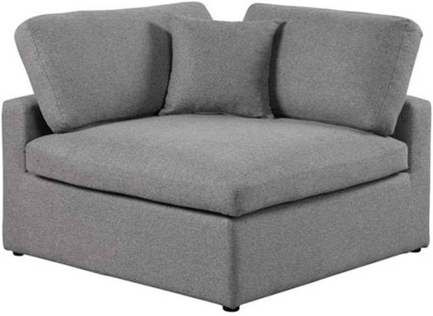 A TO Z FURNITURE Modular 6-Piece Sectional Sofa with Ottoman | Grey Corner Sectional with Reversible Orientation | Modern Living Room Sofa Set | High-Density Foam Bed | Sturdy Wooden Frame Sofas