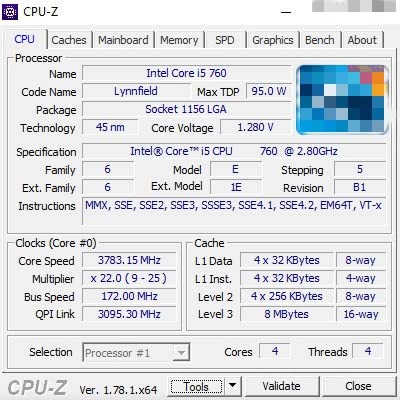 Intel Core I5-760 I5 760 2.8 GHz Quad-Core Quad-Thread CPU Processor 8M 95W LGA 1156 NO FAN