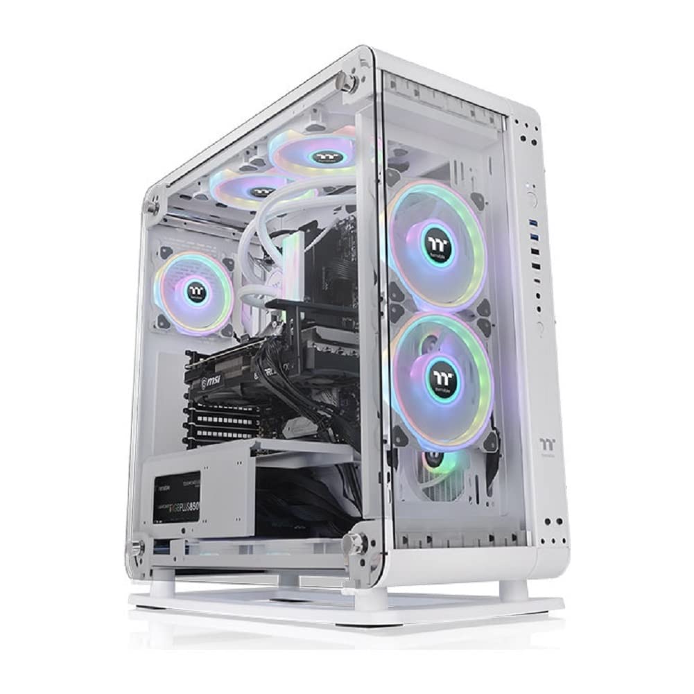 Thermaltake Core P6 TG Dual-Form Transformable/2-Way Layout ATX Mid Tower Computer Case - White, CA-1V2-00M6WN-00