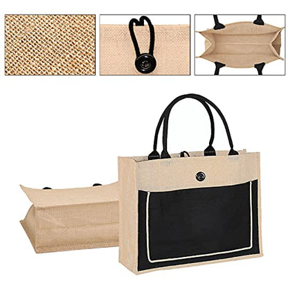 Woven Tote Bag For Women Large Beach Bag Handmade Jute Straw Bag Shoulder Tassel Bag