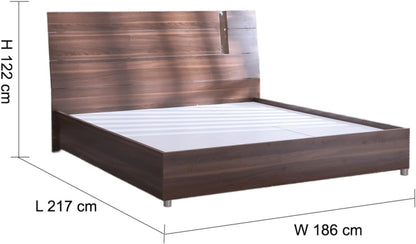 Danube Home - Maybell 180X200 King Bed Set-Walnut/Silver