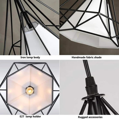 HUA QIANG WANG 1-Light Industrial Pendant Light Fixture Modern Black Farmhouse Hanging Lamp Adjustable Height Diamond Shape Ceiling Light for Kitchen Island Dining Room Living Room Bedroom (250mm)