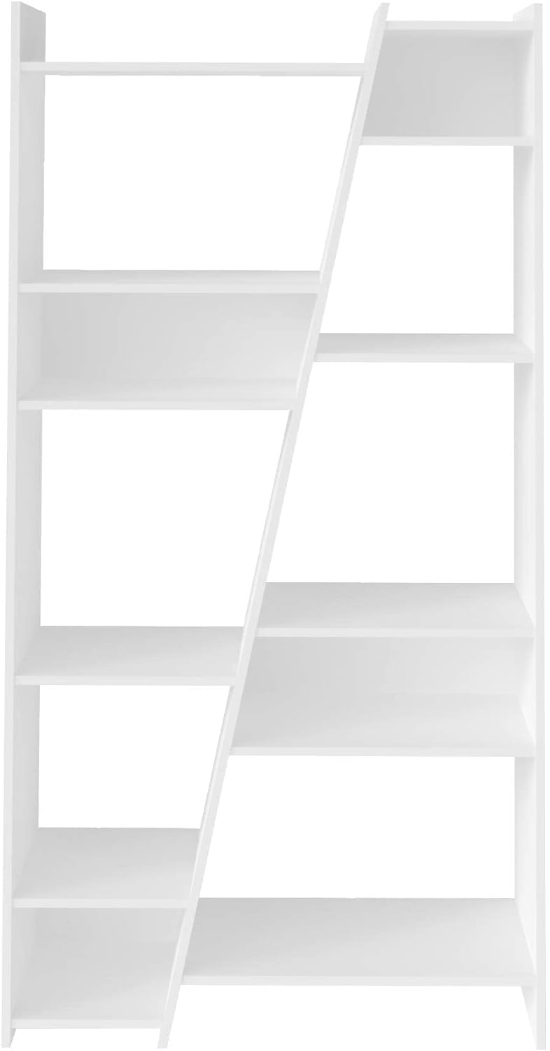 Artely Zap Bookcase, 11 Organizer Shelves; Pine Woody Brown With Off White - W 93 cm X D 30 cm X H 179 cm, Pine Brown/Off White