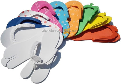 12 Pairs White Disposable Eva Sole Slipper, Pedicure Spa Slipper