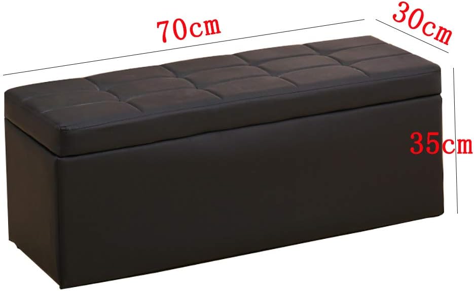 Nubeats Foot Stool Rest Ottoman Storage Boxes Rectangle Stools Chair Living Room Bedroom Vintage Seat Stool Pouffe Chair (Black-70 * 30 * 35cm, Rectangle)