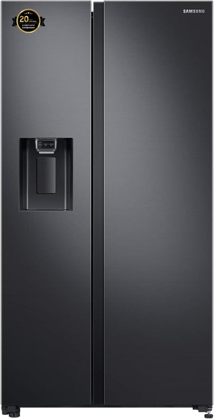 Samsung 680 Liters, Side By Side Refrigerator, RS62R5001B4/AE, Gentle Black Matt, SpaceMax Technology, 20 Year Warranty on Digital Inverter Compressor