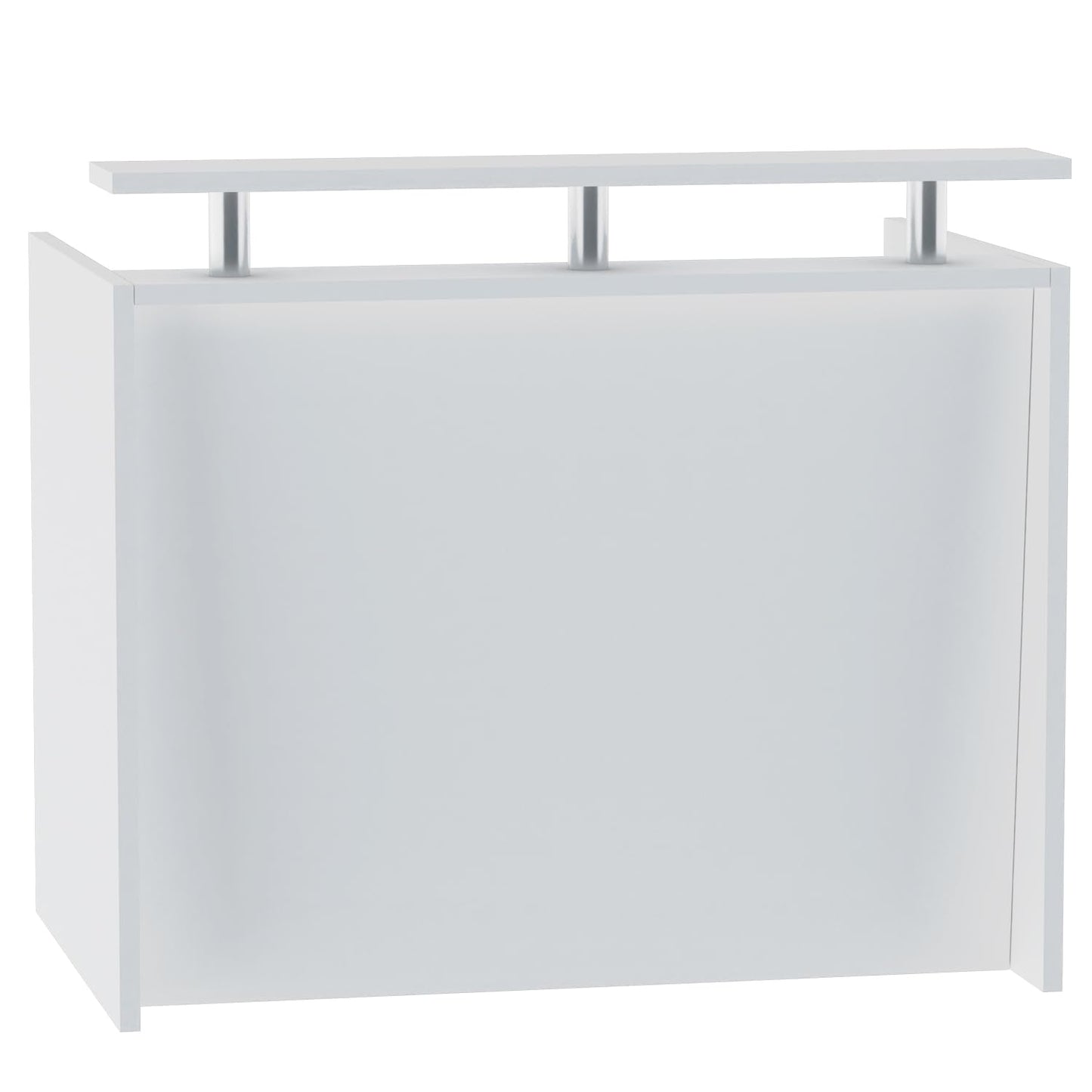 Mahmayi REC-2 Designer Reception Desk For Office Space, Front Office Desk (White-Coco Bolo)