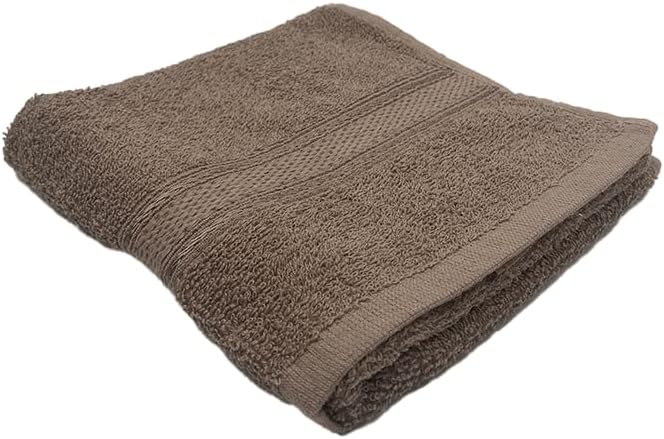 BYFT Daffodil Premium Hand Towel (40 x 60 Cm-Set of 1) 100% Cotton, Highly Absorbent and Quick dry, Hotel and Spa Quality Bath linen with Stripe Diamond Dobby-500 Gsm (Dark Beige)