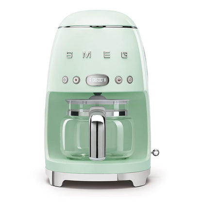 Smeg DCF02PBUK, 50'S Retro Style Drip Filter Coffee Machine, 10 Cup Capacity with Aroma Intensity Function, Water Hardness Adjustment&1.4 L Tank, Reuseable Coffee Filter, Pastel Blue, 1 Year Warranty