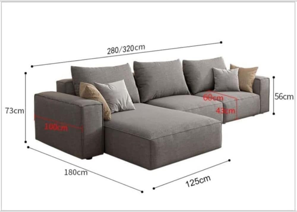 Karnak Sectional Sofa With Cushions L-Shaped Comfortable Living Room Sofa Color (Dark Grey)