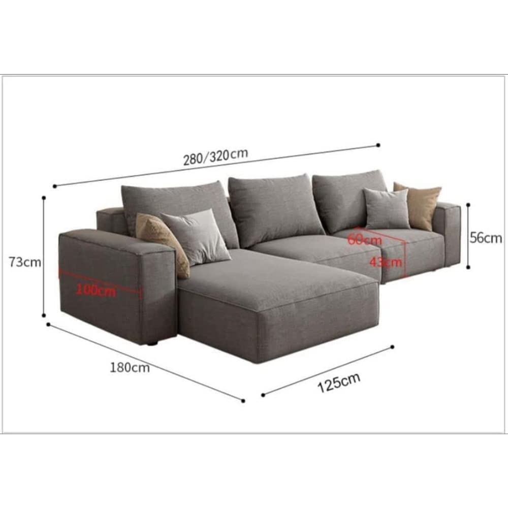 Karnak Sectional Sofa With Cushions L-Shaped Comfortable Living Room Sofa Color (Dark Grey)