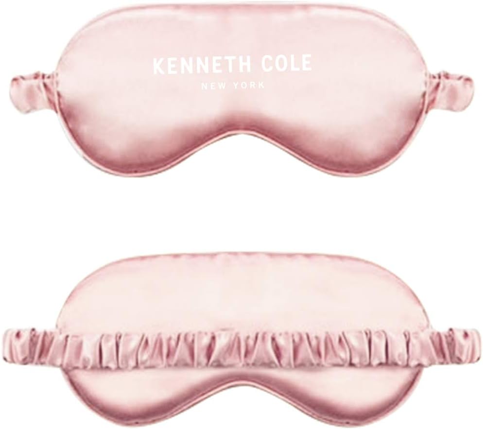 Kenneth Cole Pure Silk Sleep Mask, Eye Mask Cooling Reusable Super Soft With Adjustable Strap for Sleeping And Eye Mask For Sleeping Blocks Light Reduces Puffy Eyes, Black, Pack of 1