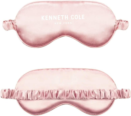 Kenneth Cole Pure Silk Sleep Mask, Eye Mask Cooling Reusable Super Soft With Adjustable Strap for Sleeping And Eye Mask For Sleeping Blocks Light Reduces Puffy Eyes, Black, Pack of 1