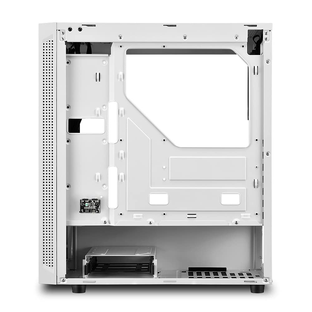 Sharkoon RGB Slider ATX PC Case, Tempered glass, compatible with Mini-ITX, Micro-ATX, ATX, 7 Expansion slots, 14 Modes addressable RGB - White