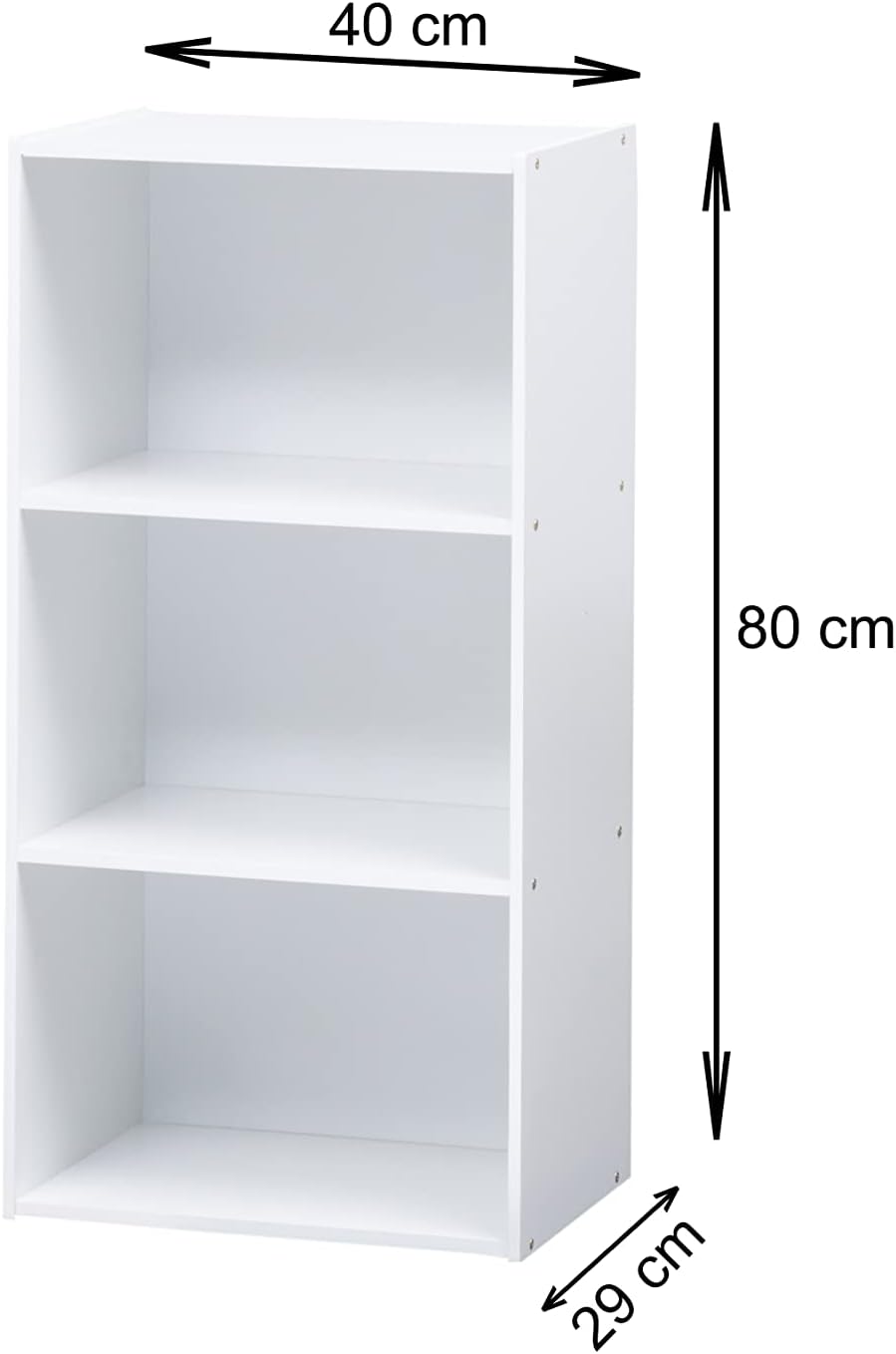 WT-EASYCARE 3-tier Engineered Wood Open Shelf- White | Triple-Layered Engineered Wood Shelves | Wooden Organizer | Open Wooden Cabinet with Shelves | Wooden Display Shelf| Book Shelf